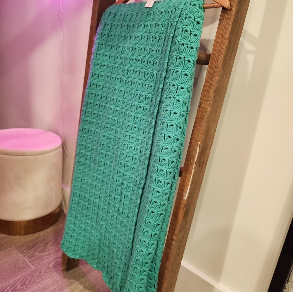 Vintage Hand Knit Afghan Blanket